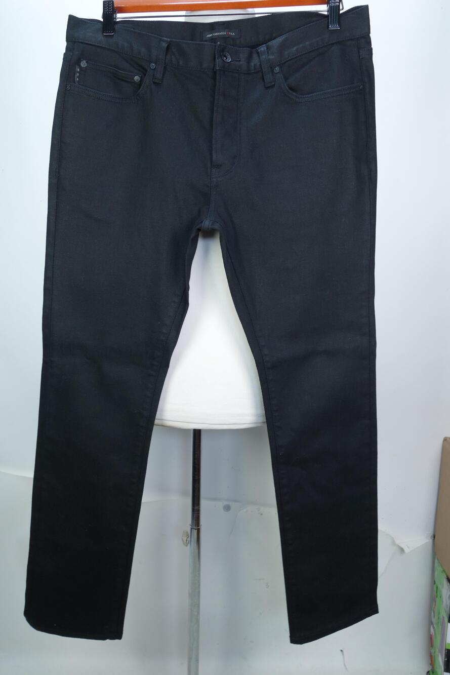 John Varvatos U.S.A. Jeans Mens 36x32 Black Wight Skinny Denim Button Fly Pants